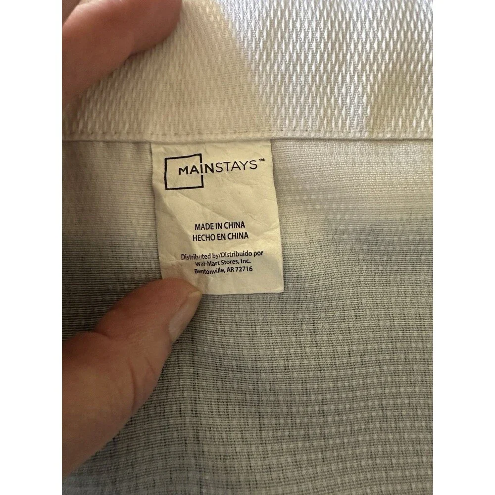 Mainstays Blue & White Stripe Dip Dye Fabric Shower Curtain Polyester Standard